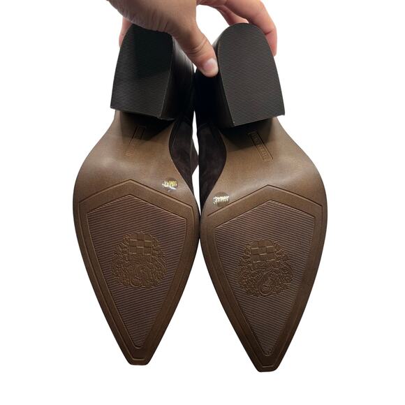 Vince Camuto Gigietta Bootie Ankle Boot Dark Brown Suede Leather SZ 42/10 - Picture 6 of 7